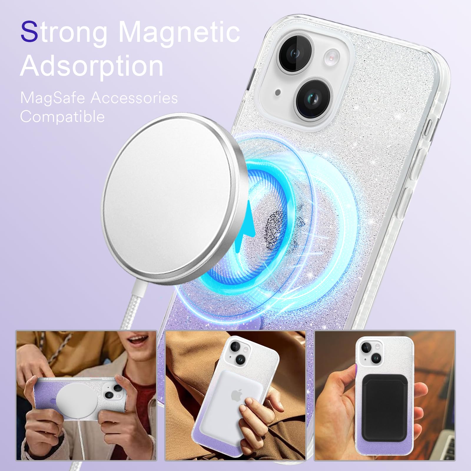Carcasa Cool Para IPhone 15 Pro MAX Magnética Ring Violeta
