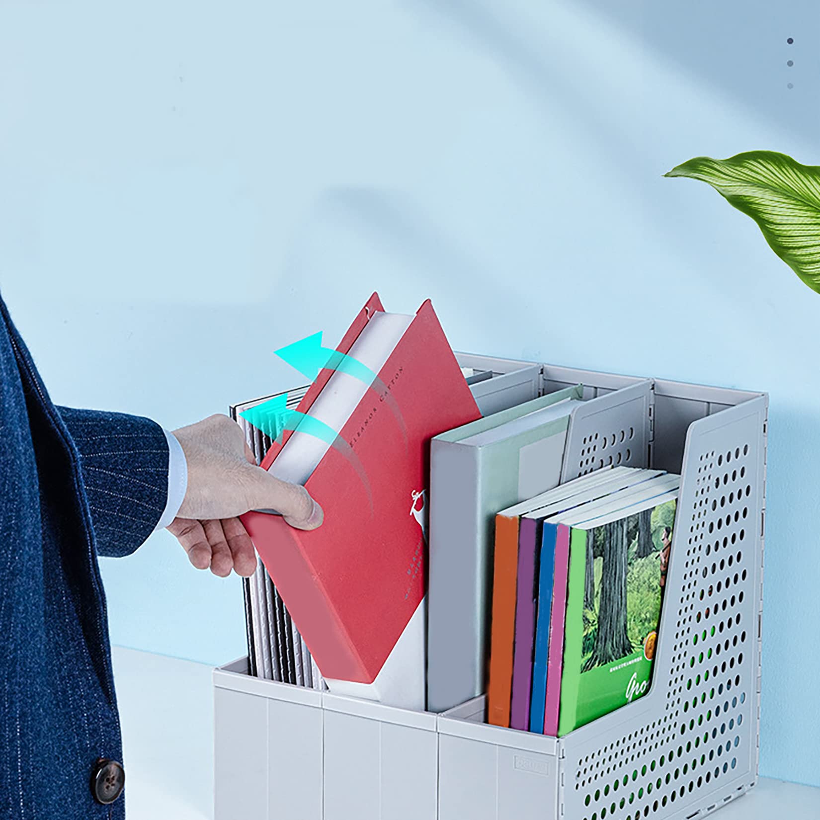 Portariviste Pieghevole HAIYUU A4 - 4 Scomparti, Organizer Documenti Per Scrivania, Casa E Ufficio - Foto 7