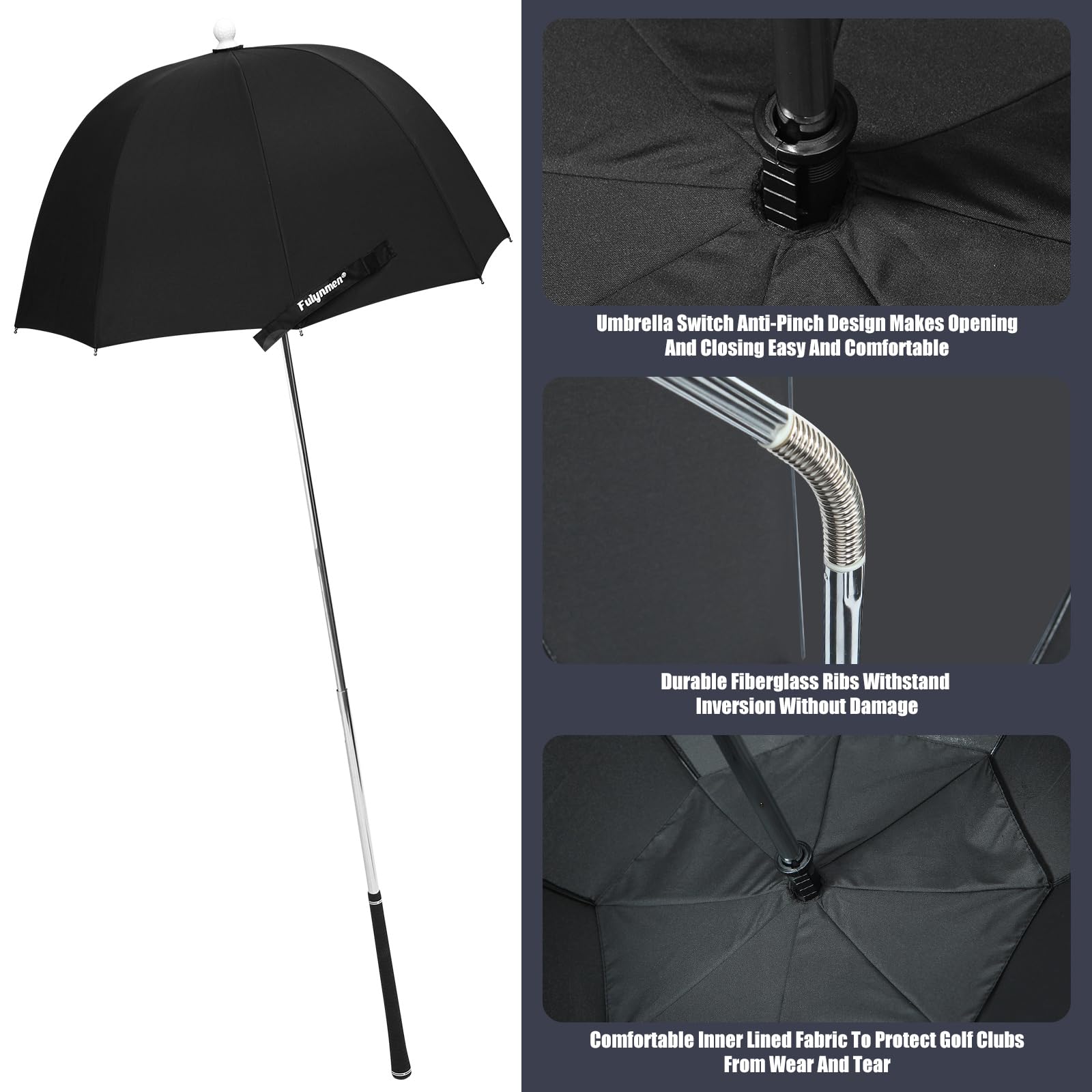 Golftaschenschirm für Schlägerschutz, Golfschlägerschirm, Regenschutz, flexibler Regenschirm