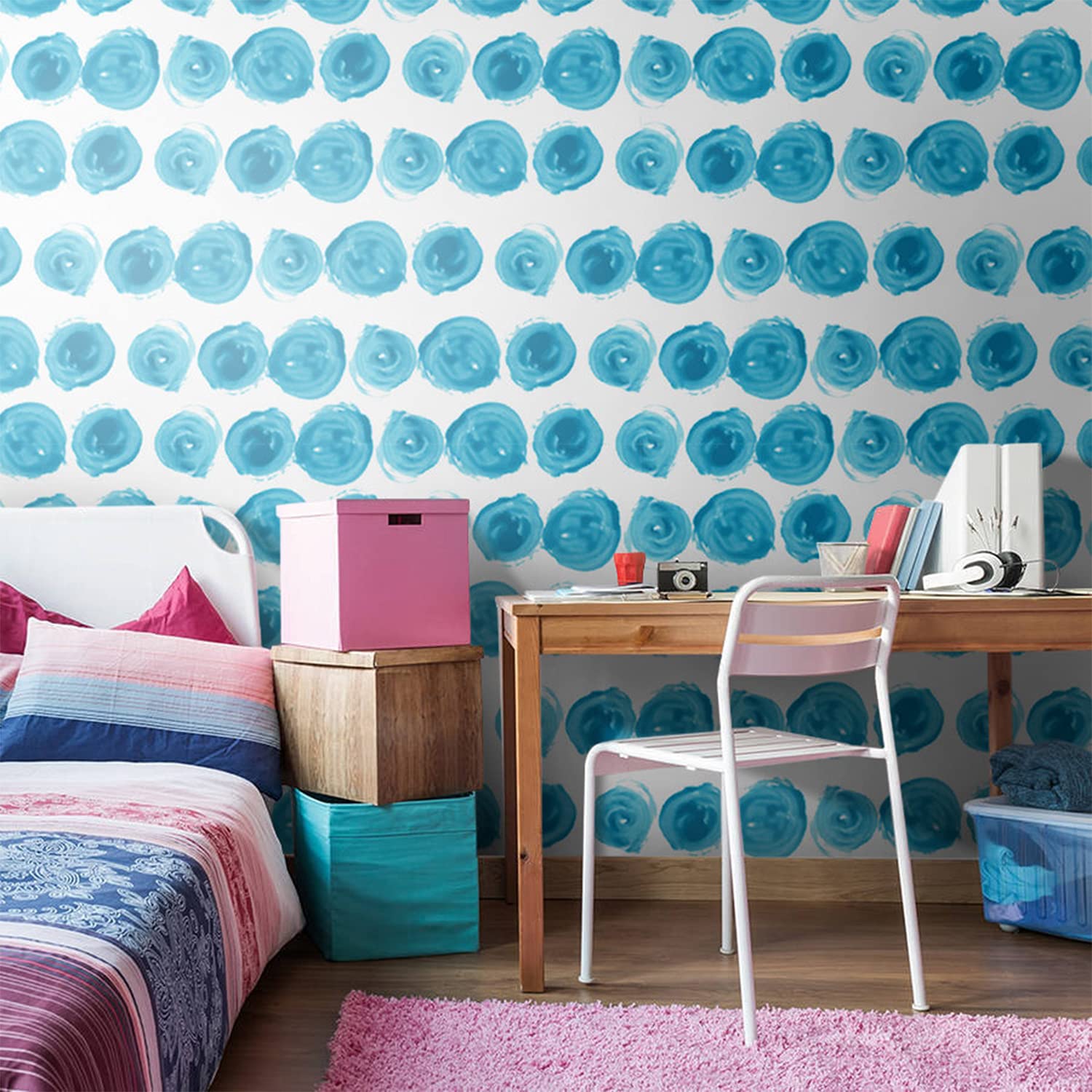 Papier peint latex Coloray points meuble chambre salon muralo