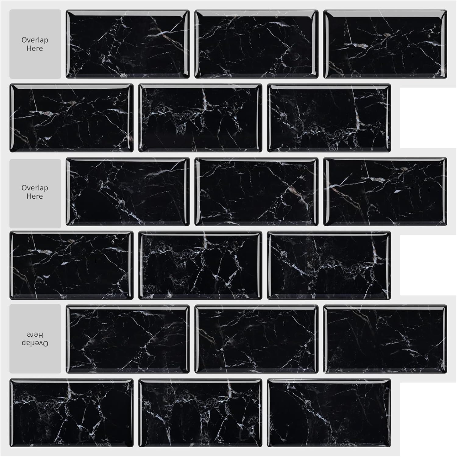 MORCART 10Sheet Upgrade, Peel and Stick Backsplash, 12"x12" Premium