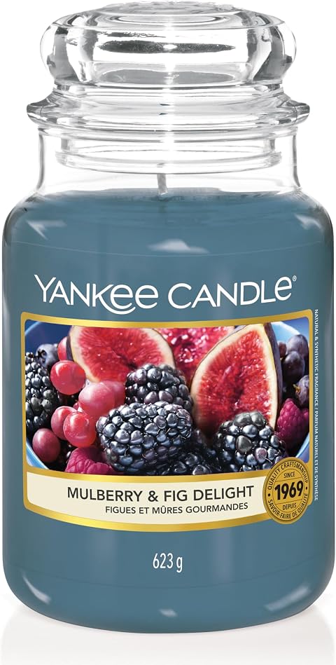 Yankee Candle Candela profumata in giara grande | Delizia al gelso e ai fichi | Durata Fino a 150 Ore | Regali per donne