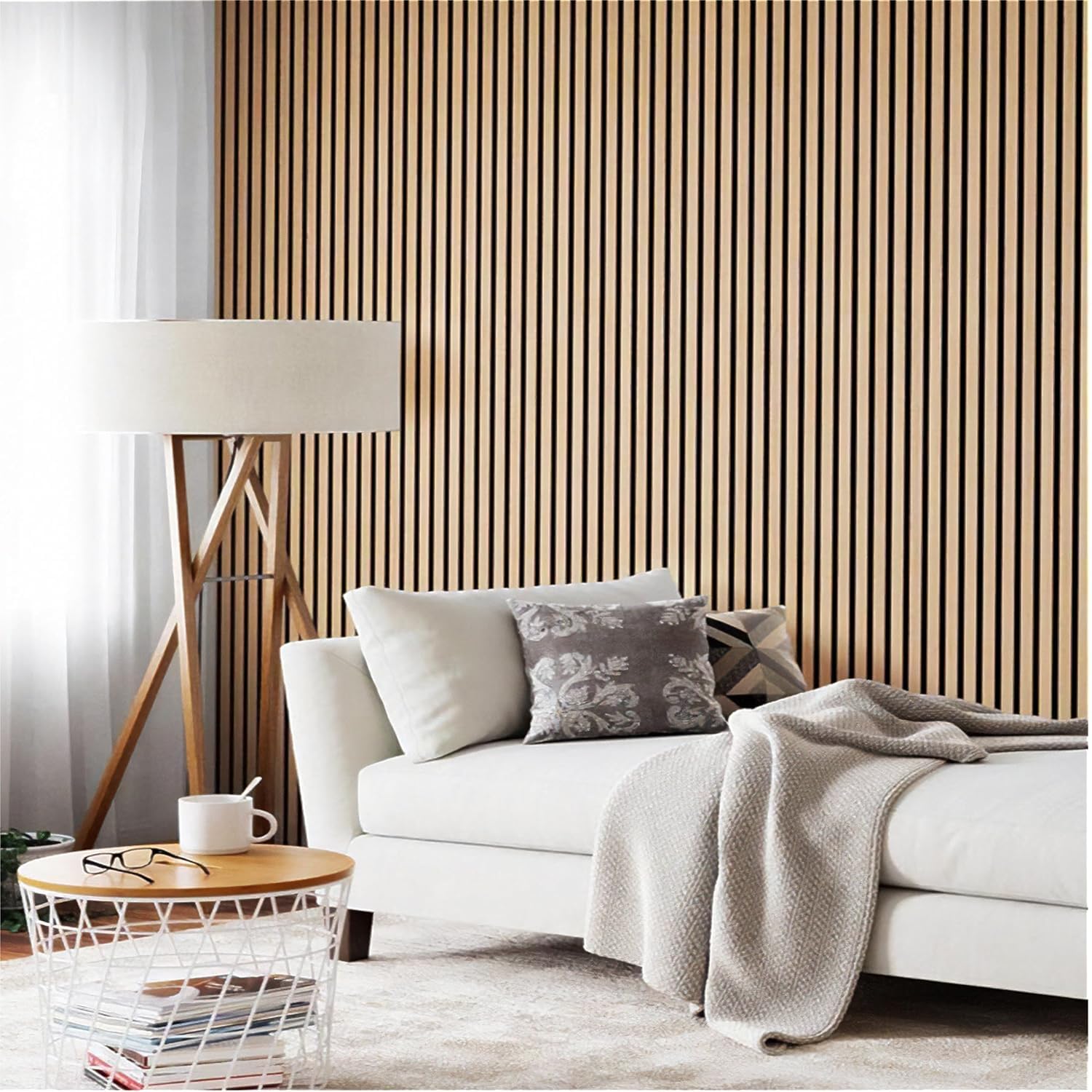 Amazon.com: Wood Panels for Wall - Oak Acoustic Wall Panels - 4PK