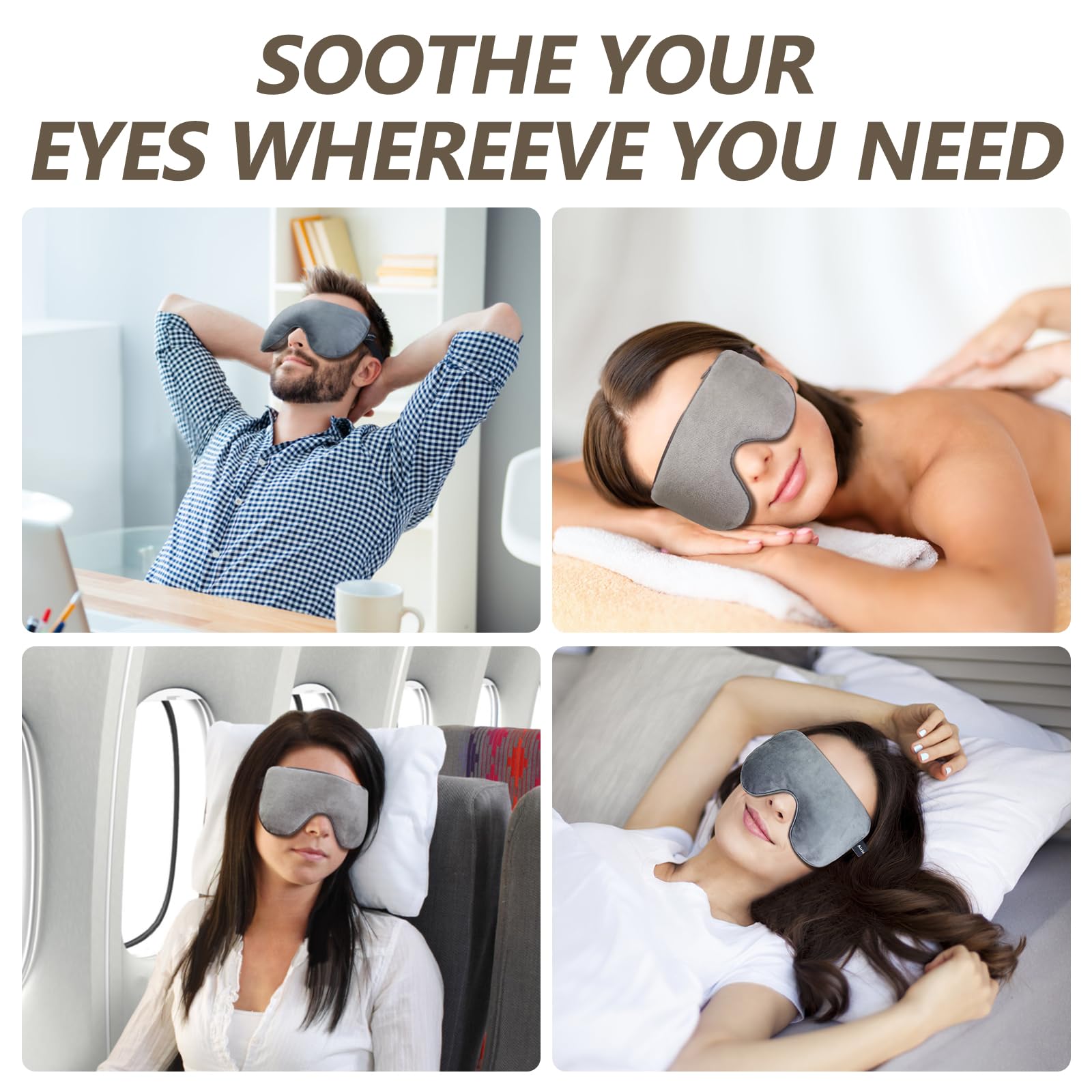AiricePac Máscara de ojos para ojos secos, compresa caliente de vapor para ojos blefaritis y orzuelo, almohadilla térmica húmeda para ojos en microondas