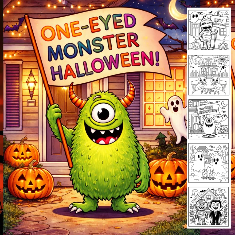 One-Eyed Monster Halloween Coloring Book: Funny & Spooky Cyclops Monsters | Cute Halloween Activity Book for Boys & Girls Ages 4–8
