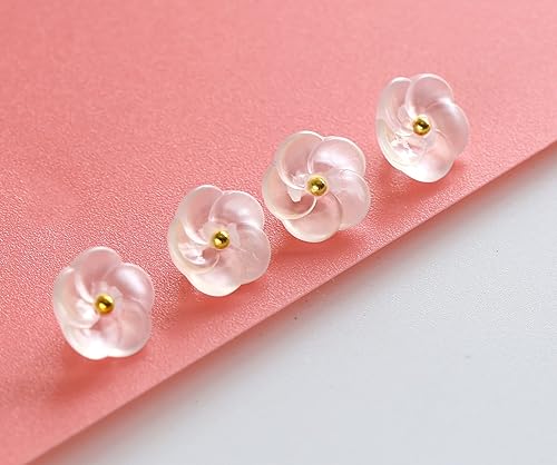 Miniatura 2 de Botones de flores para coser 1532 pulgadas (0.453 in) blusa translúcida botón artesanía scrapbooking color blanco paquete de 30 unidades