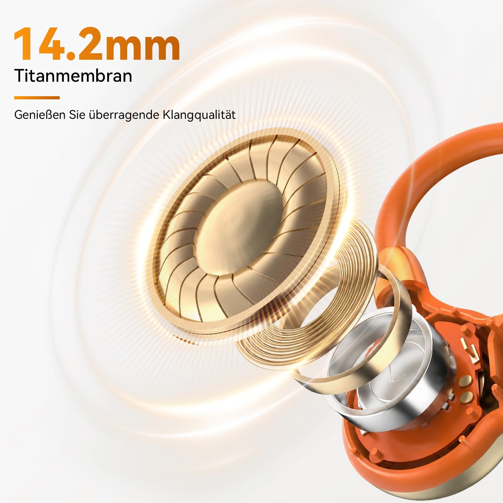 OHAYO Open Ear Kopfhörer Bluetooth, Kopfhörer Joggen, Bluetooth 6.0, Wasserdicht nach IPX7, 10h Laufzeit, Wiegt Nur 19 g, Ideal für Sport – Laufen, Radfahren, Autofahren, Wandern und Bergsteigen
