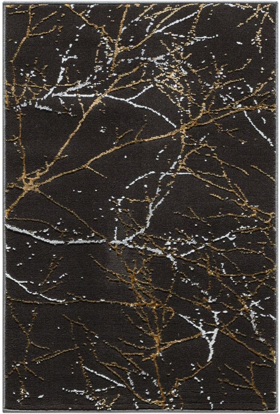 LUXE WEAVERS Modern Abstract Nature Black 2x3 Entryway Rug, Non-Shedding Hallway Carpet