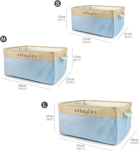 Miniatura 18 de Cesta de almacenamiento personalizada de juguetes para perros, cesta plegable personalizada con nombre de la mascota, caja organizadora