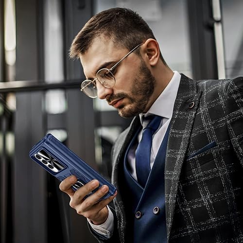 Miniatura 8 de VEGO Funda para Galaxy Z Fold 4 con soporte, protección de bisagra y funda de clip para cinturón, protector de pantalla frontal y cubierta de cámara