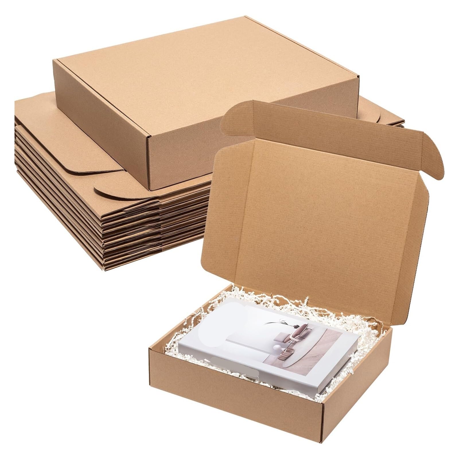 20PCS Small Shipping Boxes Brown Corrugated Cardboard Mailer Box For Packing Mailing Business Kraft Paper Packaging For Mailer, Shipping
