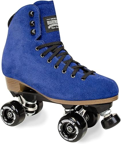 Miniatura 10 de Sure-Grip Boardwalk - Patines de ruedas unisex para exteriores con botas de cuero retro y ruedas 82A Teaberry,Negro Plus,Cereza,Canela