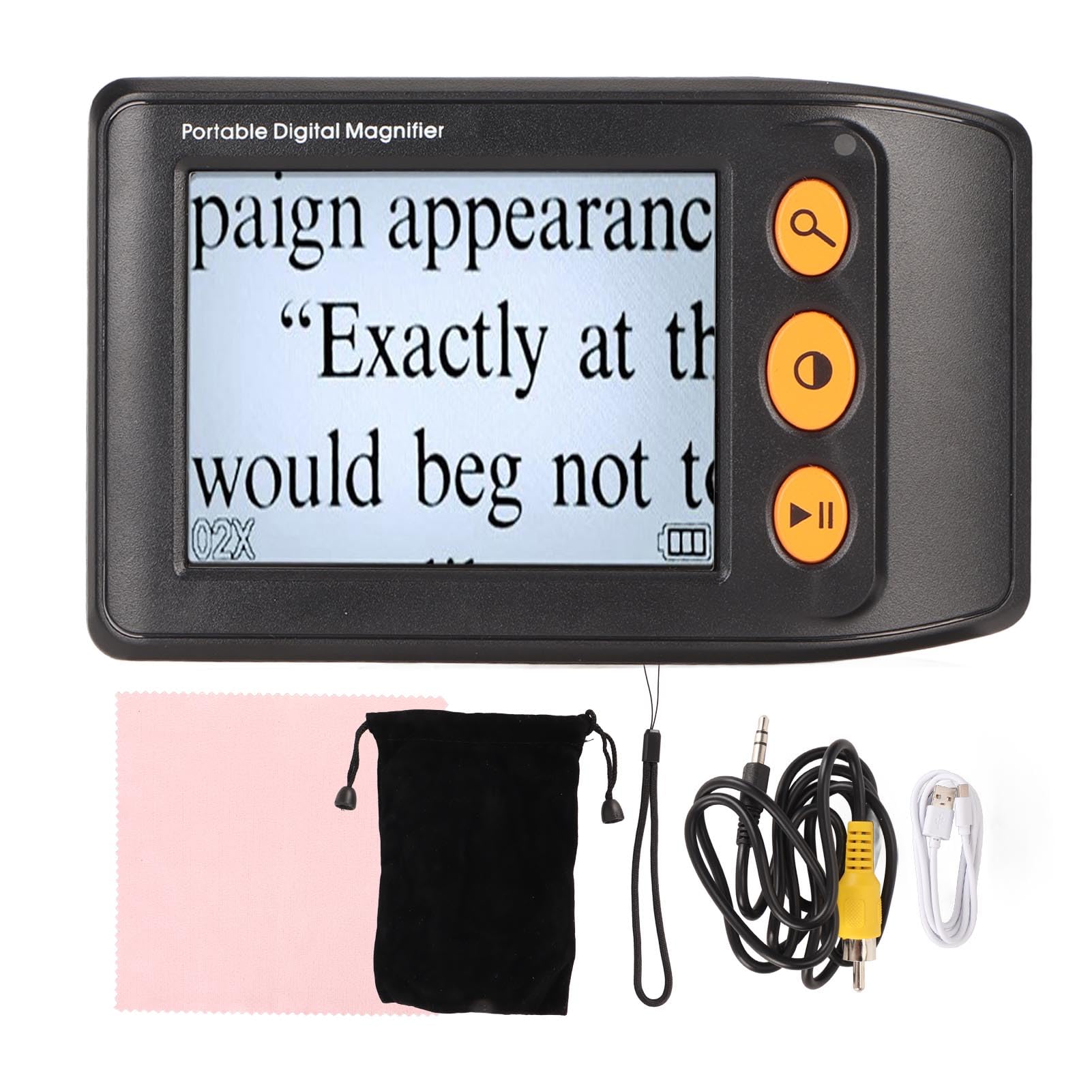 Lente D'Ingrandimento Digitale, Lente D'Ingrandimento Video Portatile Portatile con Ingrandimento 2X‑25X, Schermo LCD da 3,5 Pollici, Ausili di Lettura Elettronici con Uscita AV