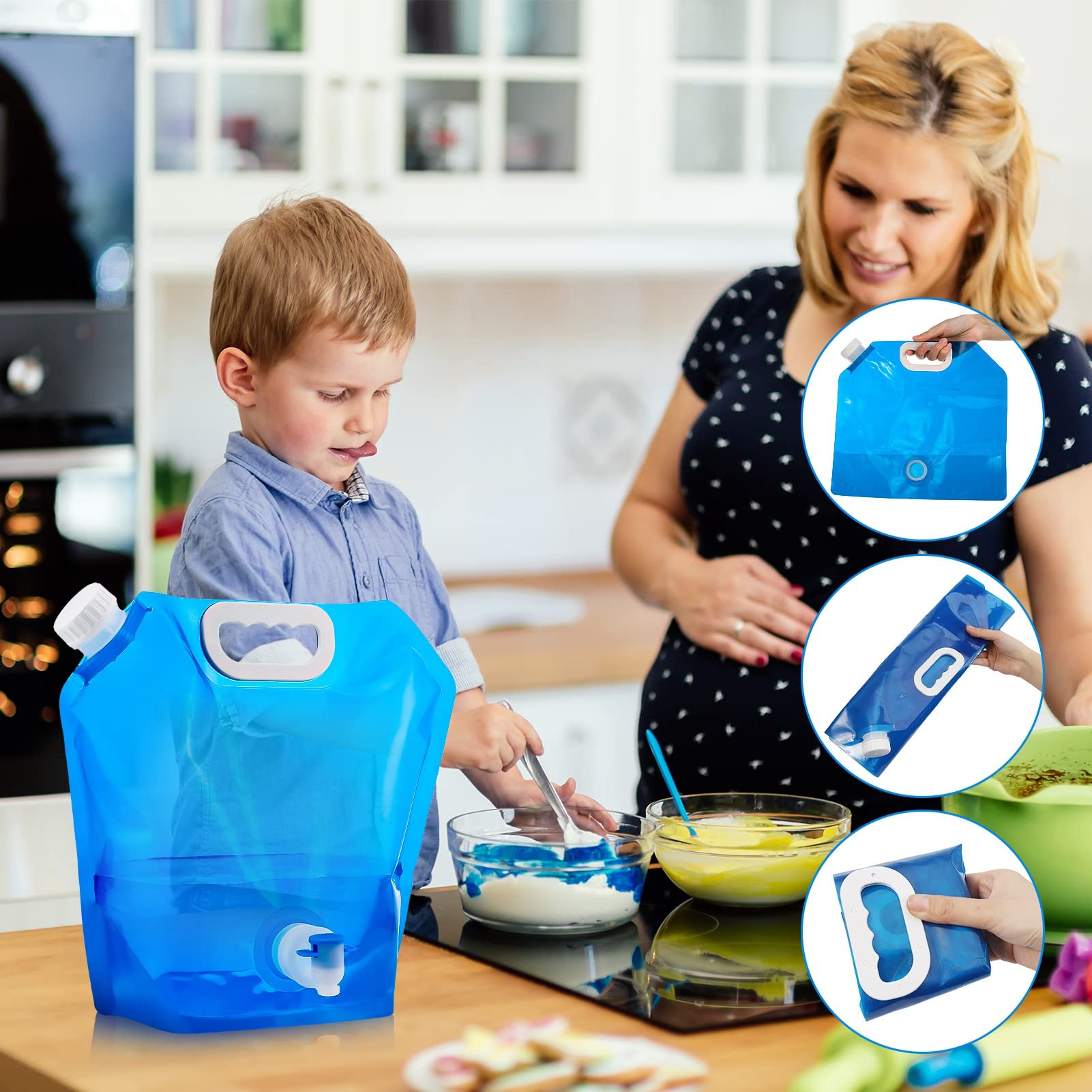 Faltbarer Wasserkanister 20 Liter – 2x10 L, Aus PE-Material, Mit Tragegriff Für Camping & Outdoor