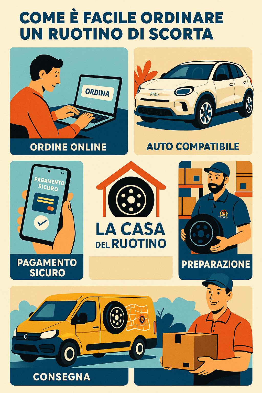 Ruotino di scorta Compatibile per Dacia Duster 18 pollici 5 fori con Cric e Chiave