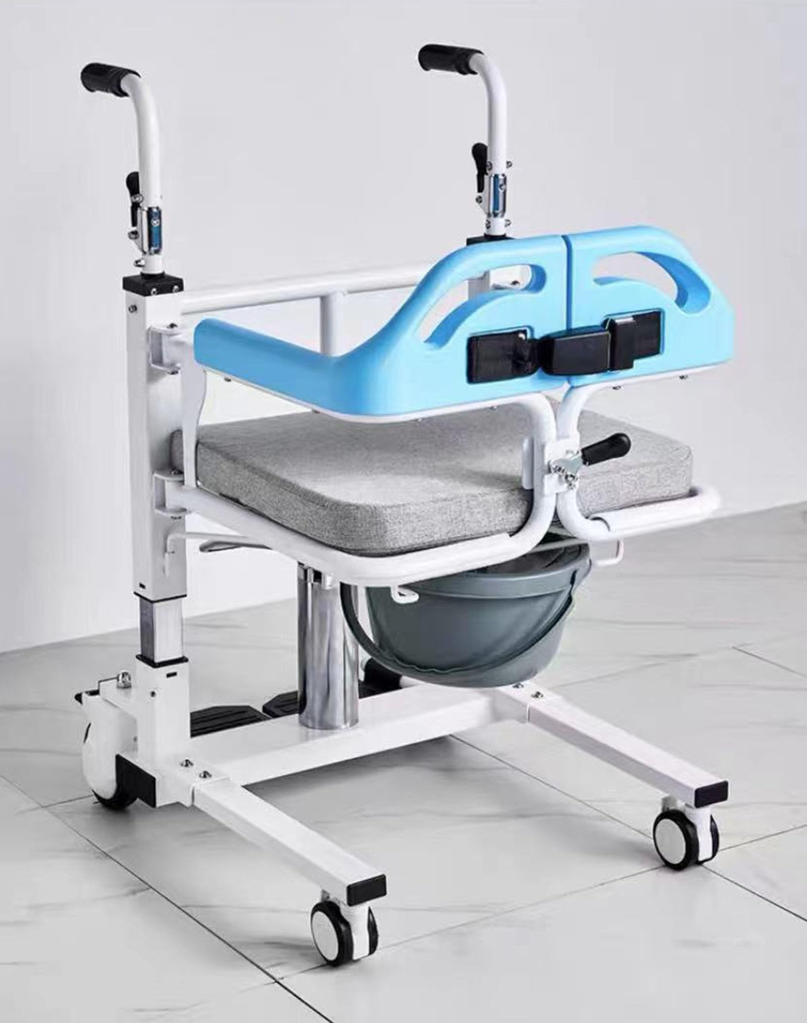 Sedia di trasferimento idraulica - Sollevatore paziente per trasporto domestico, assistenza al comodino e uso doccia, supporta fino a 99,8 kg