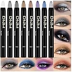 Kaely 8Pcs Cream Eyeshadow Stick Set, Pearl White Black Gray Khaki Royal Blue Vioiet Purple Silver, Shimmer Eyeliner Pencil Eye Shadow Sticks Palette Makeup for Older Women, sombras para ojos 01
