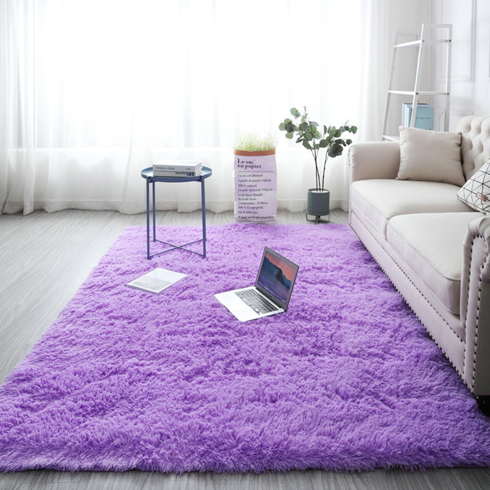 Tapis de salon lavable et antidérapant pourpre 100 x 250 cm