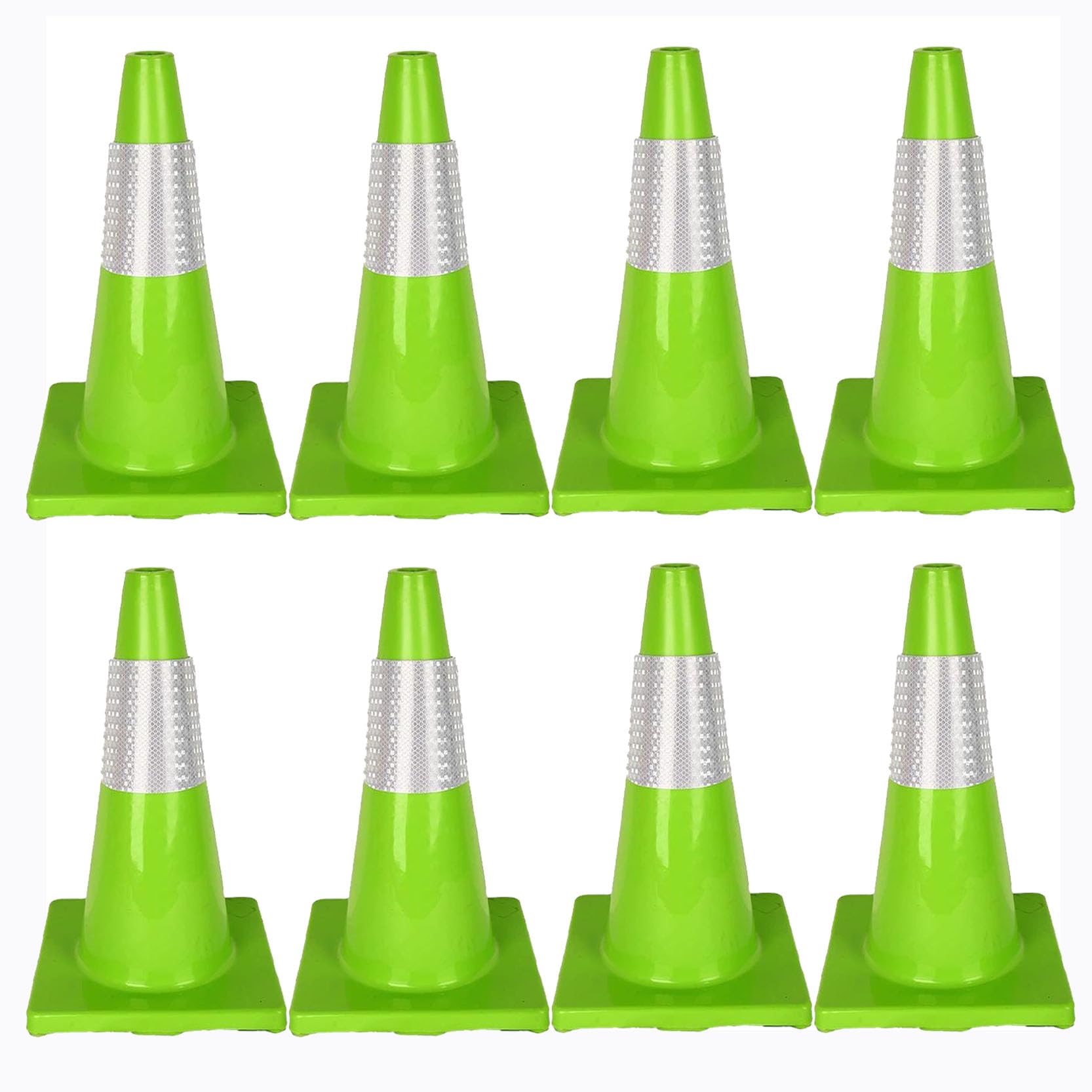Cône de Signalisation Routière Multifonctionnel À Déploiement Rapide avec Base Robuste,Idéal pour Les Parkings,La Signalisation,Les Chantiers et La Sécurité Routière(Size:30x21x21cm,Color:8pack)