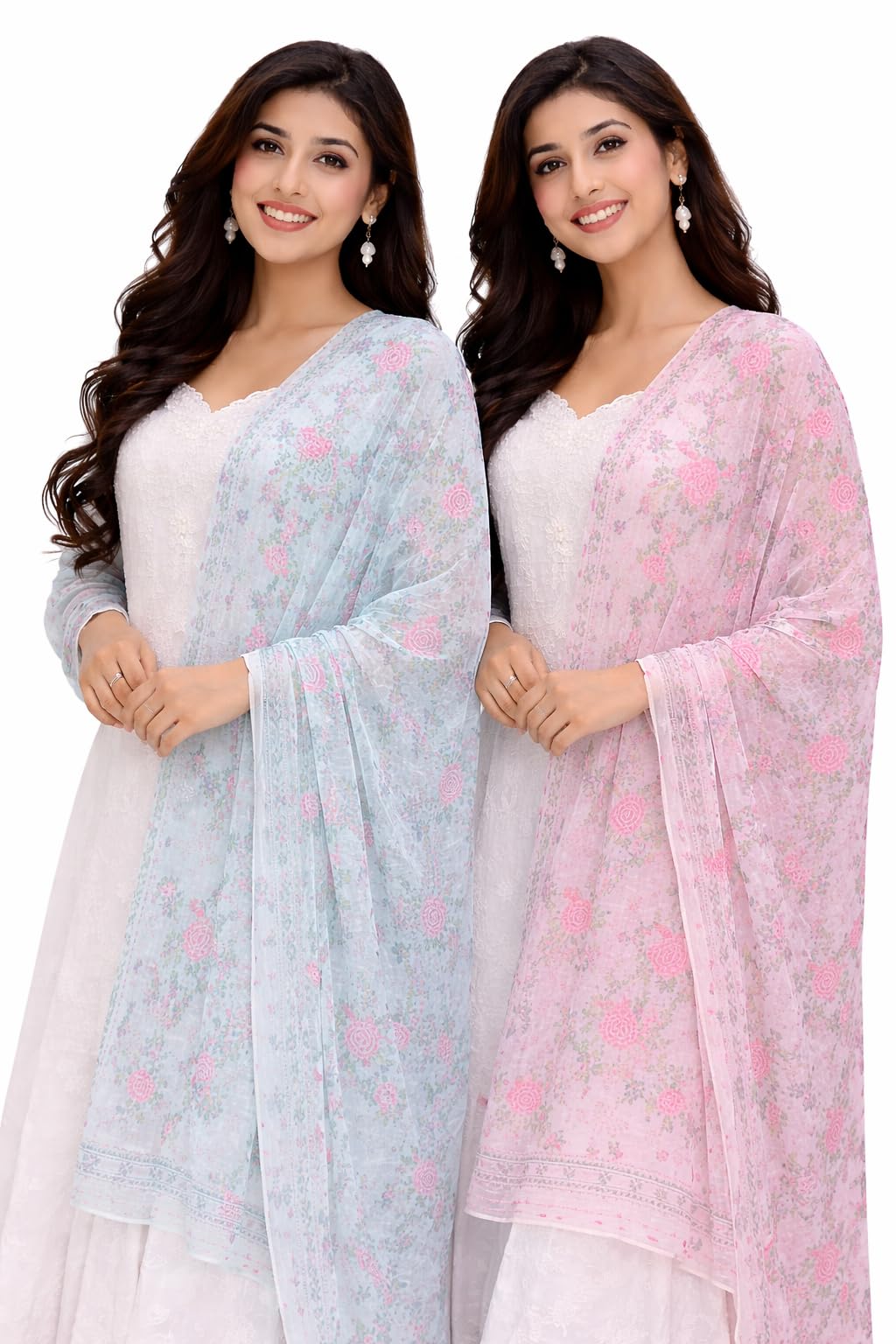 Women Pastel Print Cotton Dupatta Combo Pack of 5, Lakhnavi Print, Pastel Colours, 2.25 Metres, Summer Special-image-24