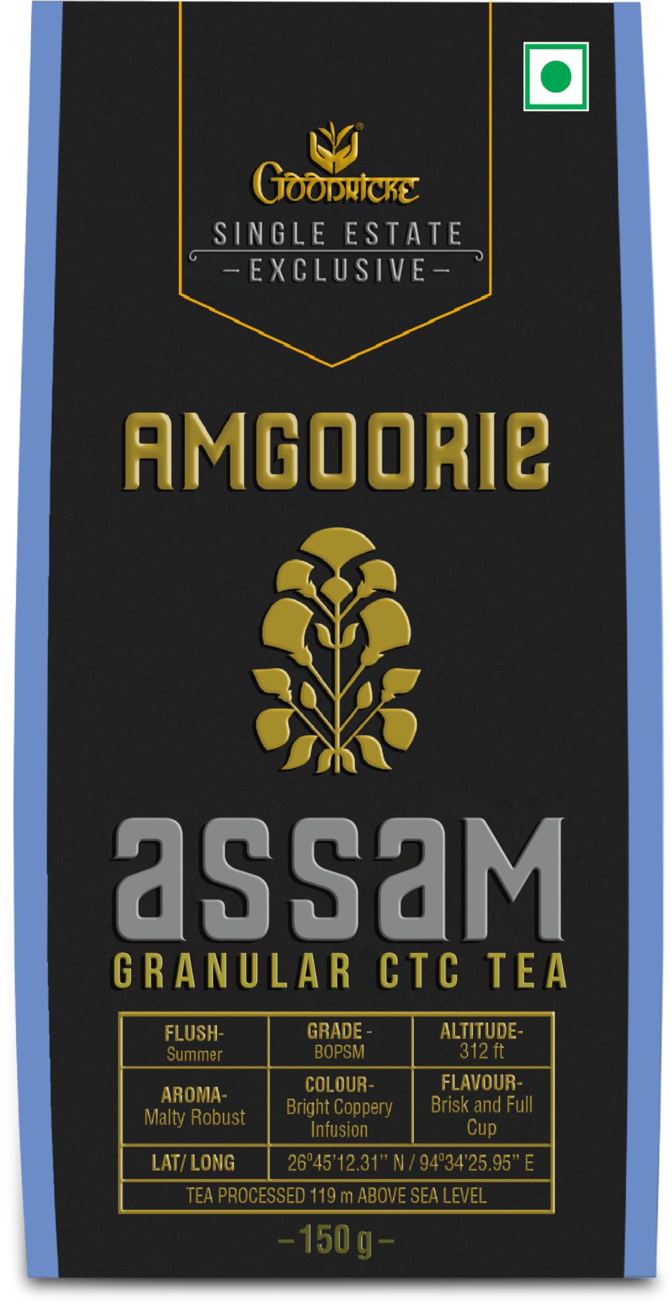 GOODRICKE Amgoorie Single Estate Assam CTC Tea - 150 gm | 100% Pure & Natural Loose Leaves | Richer Taste & Flavoured | Irresistible Aroma (B0BQZ3NHWC) Amazon Price History, Amazon Price Tracker