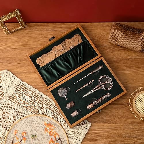Miniatura 9 de Juego de tijeras de bordado vintage, herramientas de costura de acero inoxidable de estilo europeo para costura, manualidades, trabajos de arte,