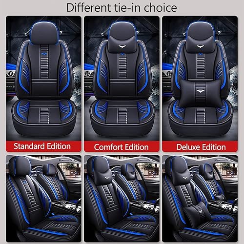 Miniatura 8 de Fundas protectoras de asiento de automóvil de 2 asientos de lujo para Ford Fusion 2006-2020, diseño de bolsa de almacenamiento trasera, almohada