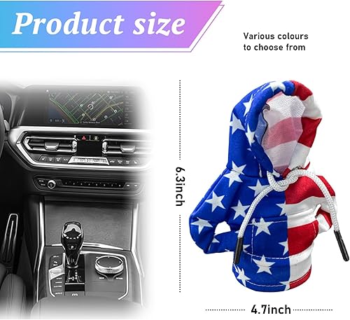 Miniatura 8 de Sylvil Funda para palanca de cambios de automóvil, moderna y divertida funda con capucha para palanca de cambios de automóvil, funda de suéter
