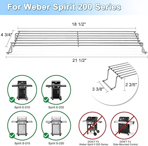Miniatura 2 de Adviace Barras aromatizantes 7635 de 15.3 pulgadas, quemador 69785 de 18 pulgadas, rejillas de acero inoxidable 7637 de 17.5 pulgadas y rejilla de
