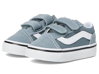 Vans Kids Old Skool V (Infant/Toddler) Kids Shoes Color Theory Stormy Weather : 10 Toddler M, Canvas