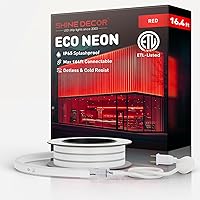Vista 35 de Shine Decor Tira de luces LED de cuerda AC 120V, tira de neón eco sin puntos de 120LEDs/M, conectable y cortable, ETL IP65 impermeable y resistente