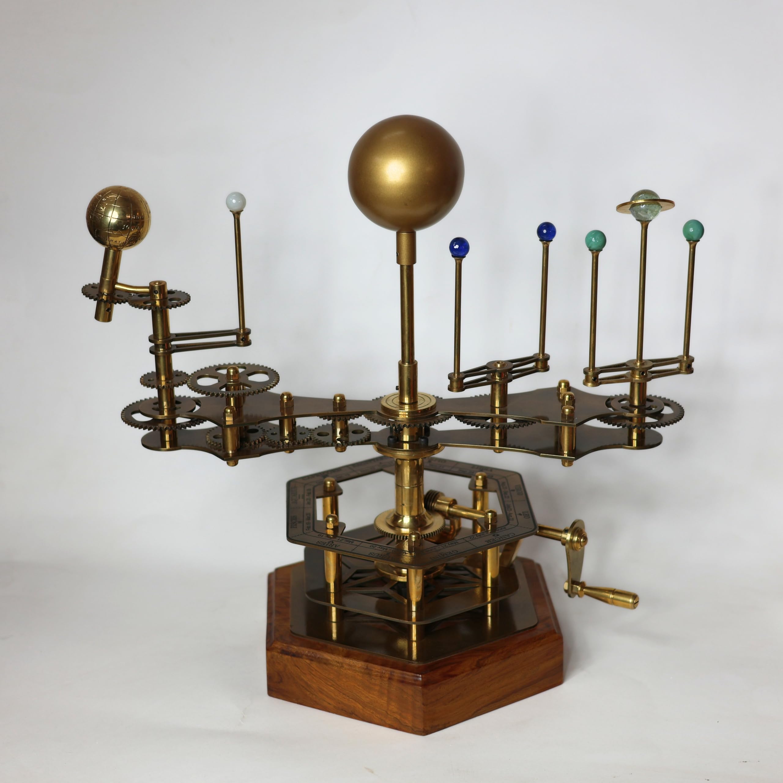 Cosmos Museum Grand Orrery – Handcrafted Brass & Wood Tellurion | Functional Planetary Model with Precision Gears for Astronomy Enthusiasts, Home & Office Decor, and Science Gifts
