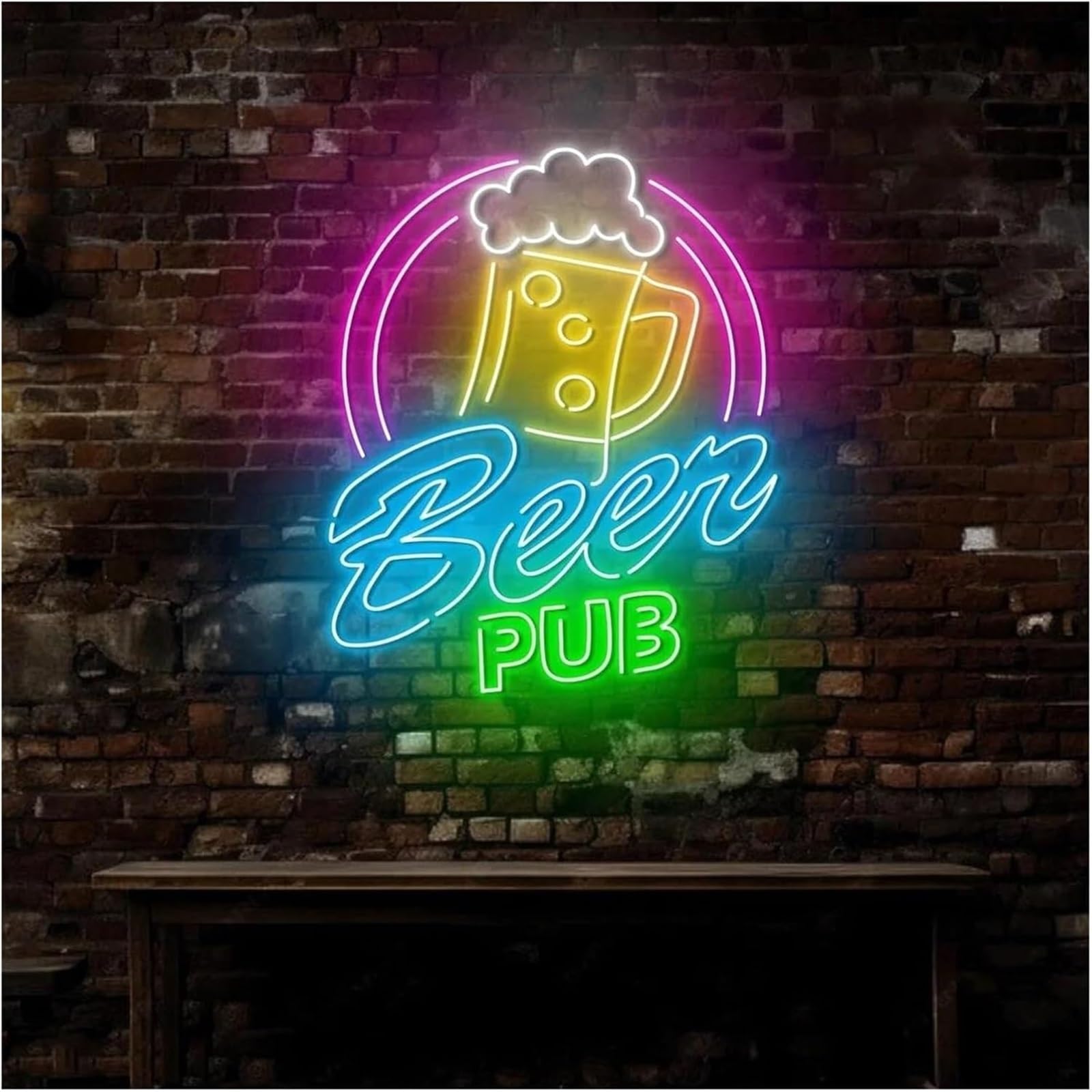 Segno di luce al neon Insegna al neon "Beer Pub" con scritta di benvenuto, ideale per una festa, 51 cm