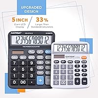 Vista 2 de Calculadora de escritorio comercial de alta calidad de 12 dígitos con gran pantalla LCD de 5 pulgadas, botones gigantes de buena respuesta, batería