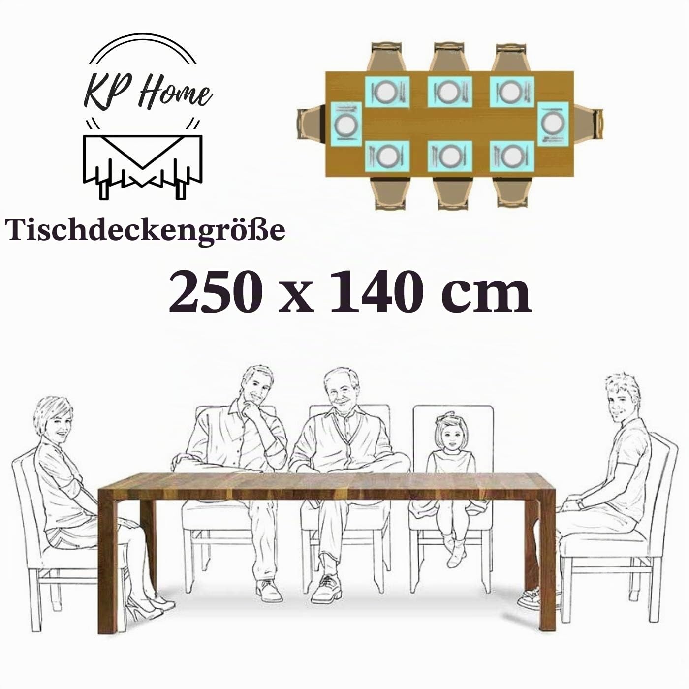 KP HOME Grüne Tropische Dschungel PVC Tischdecke - Abwischbar, Textiloptik, Rechteckig 250 x 140 cm, 8 Sitzplätze - Wasserdicht Kunststoff-Tischdecke – Outdoor Dining – Tukan-Vögel, Palmenblätter