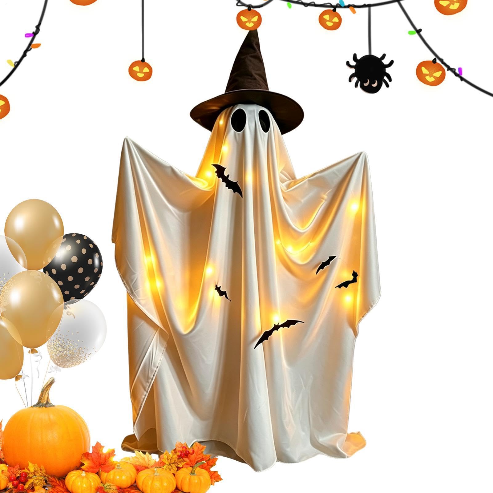 Fantasmas Halloween de 1,5 m: la solución perfecta para iluminar tu jardín sin cables molestos