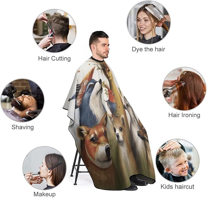 Capa para Corte de Cabello Animal Party Impermeable Ajustable miniatura 3