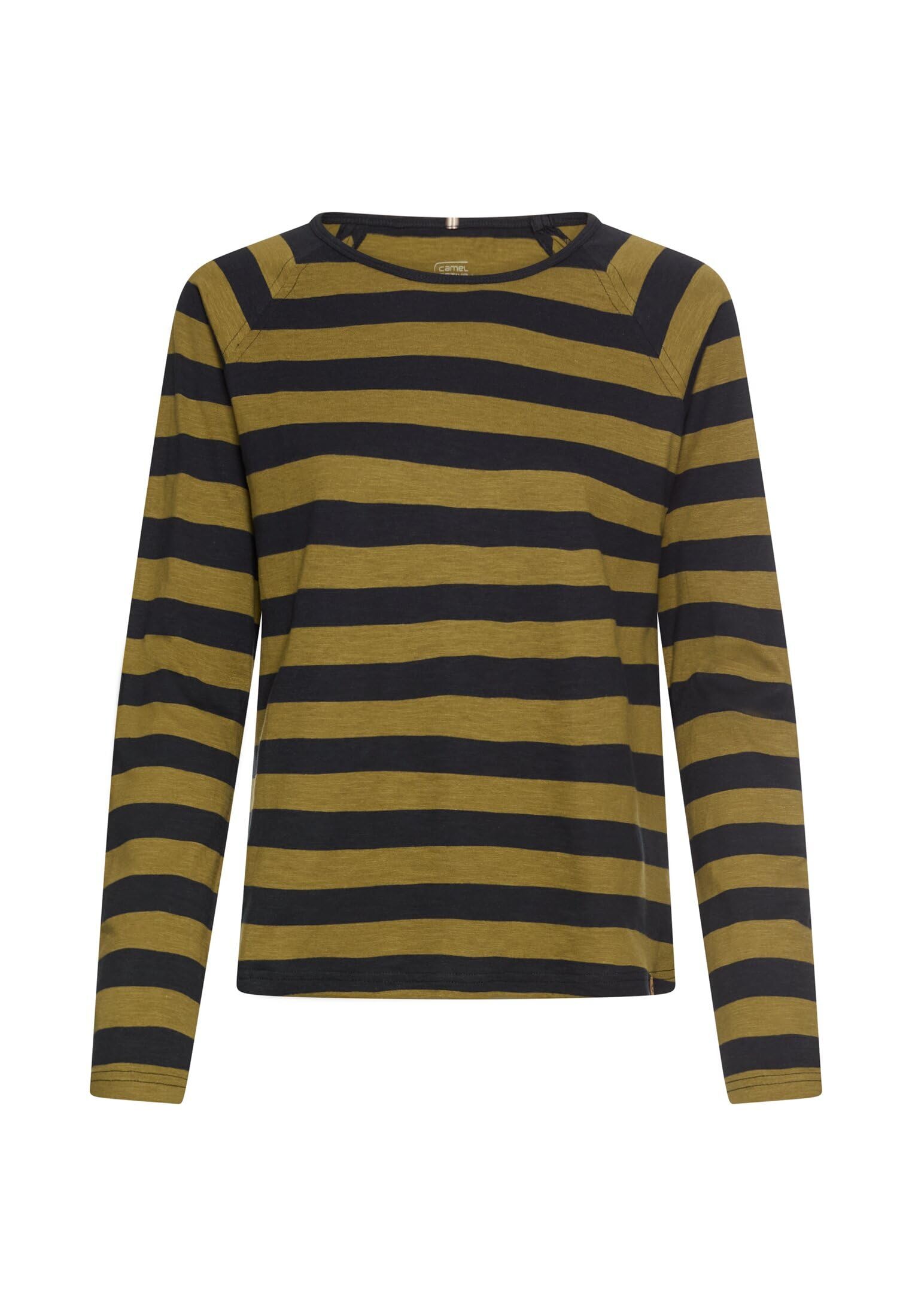 camel active Damen Gestreiftes Langarmshirt mit Raglanärmeln
