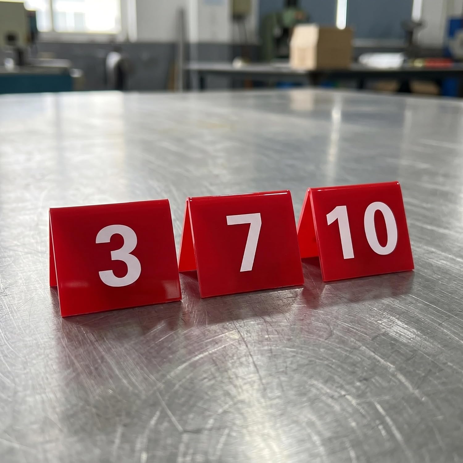 Reusable and Stable Construction Double-sided Design 10pcs Acrylic Number Signs V-shaped Base Enhanced Number Visibility for Tabletop Party and Reception Use