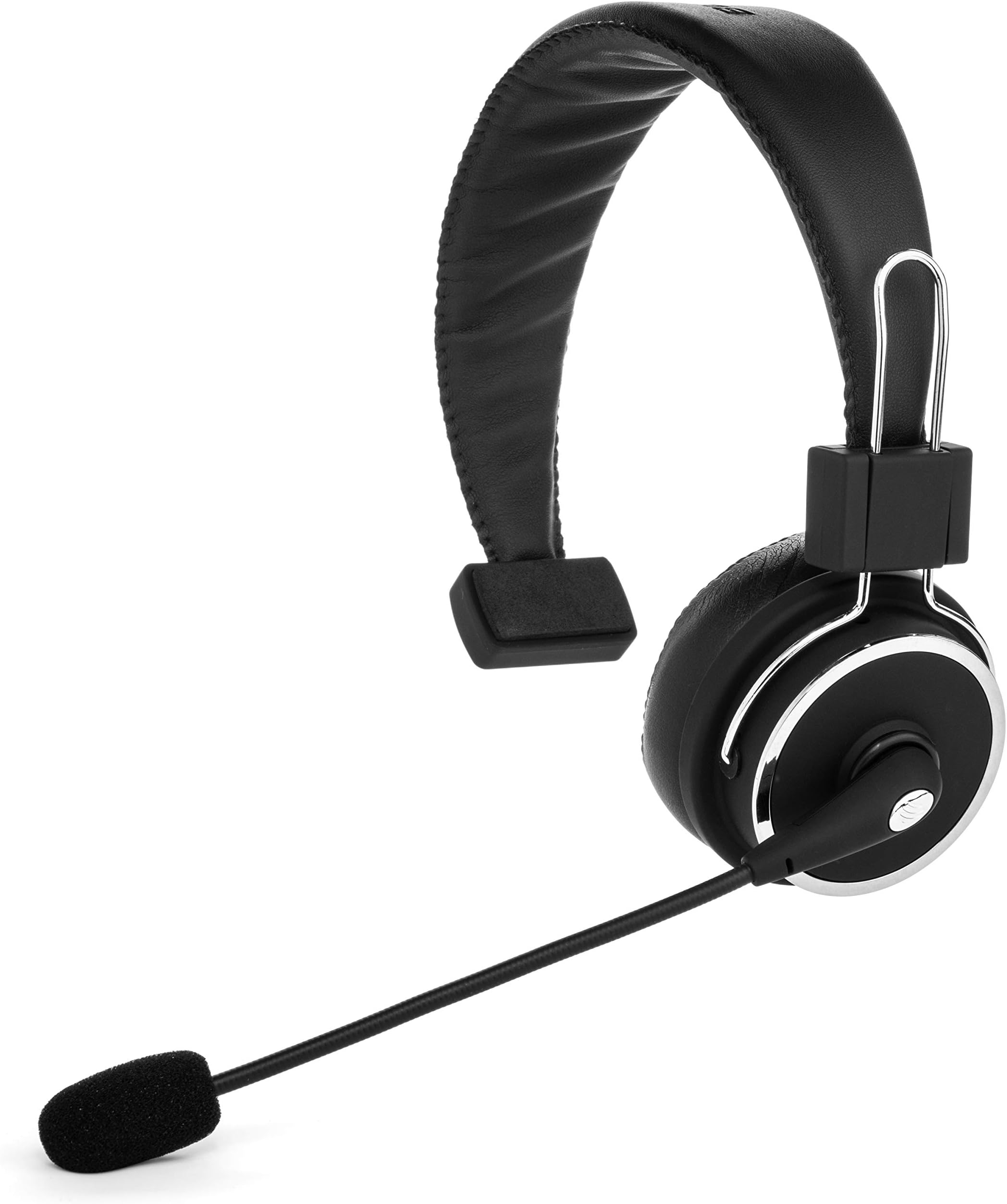 Blue Tiger Elite Premium Wireless Bluetooth Headset – Professional Truckers’ Noise Cancellation Head Set with Microphone – Clear Sound, Long Battery Life, No Wires - 34 Hour Talk Time - Black