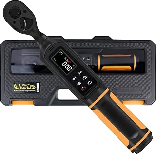 UHARBOUR Digital Torque Wrench 3/8" Drive ±1% Accuracy 0.9-60Nm Range Vibration Buzzer LED Alerts Dual Ratchet