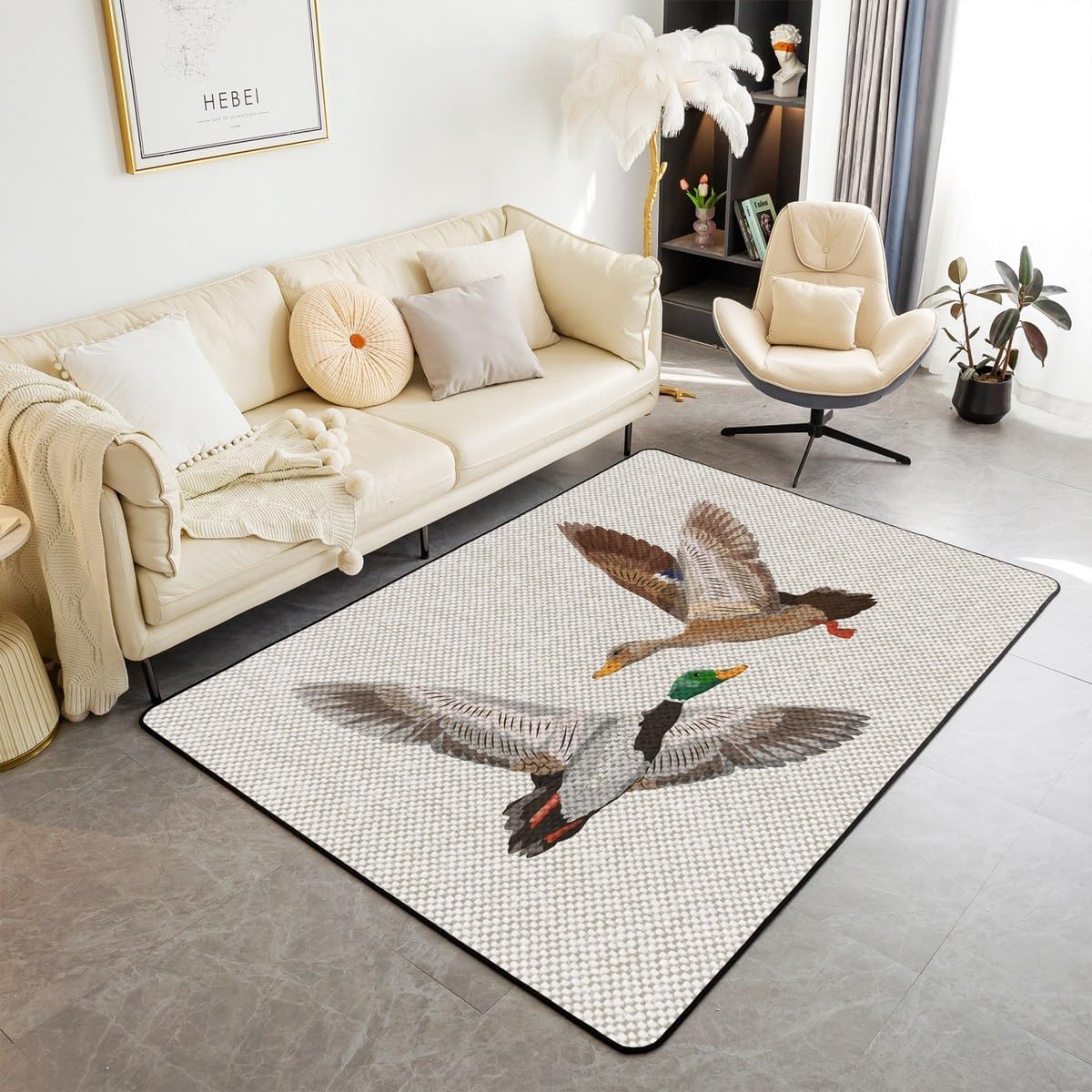 Erosebridal Cute Dolphin Area Rug for Kids Boys Girls,Tropical Yellow Fish Carpet 3x5,Colourful Coral Seaweed Indoor Floor Mat,Underwater World Decorative Rug Machine Wash Dry