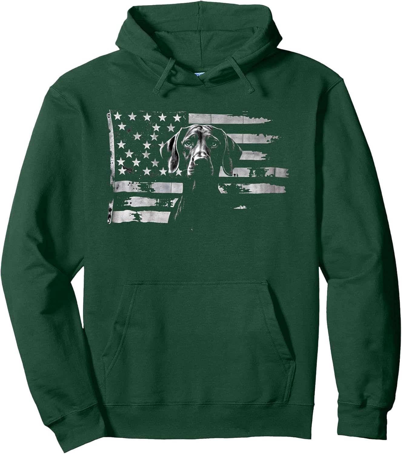 Patriotic German Shorthaired Pointer American Flag GSP Dog Pullover Hoodie