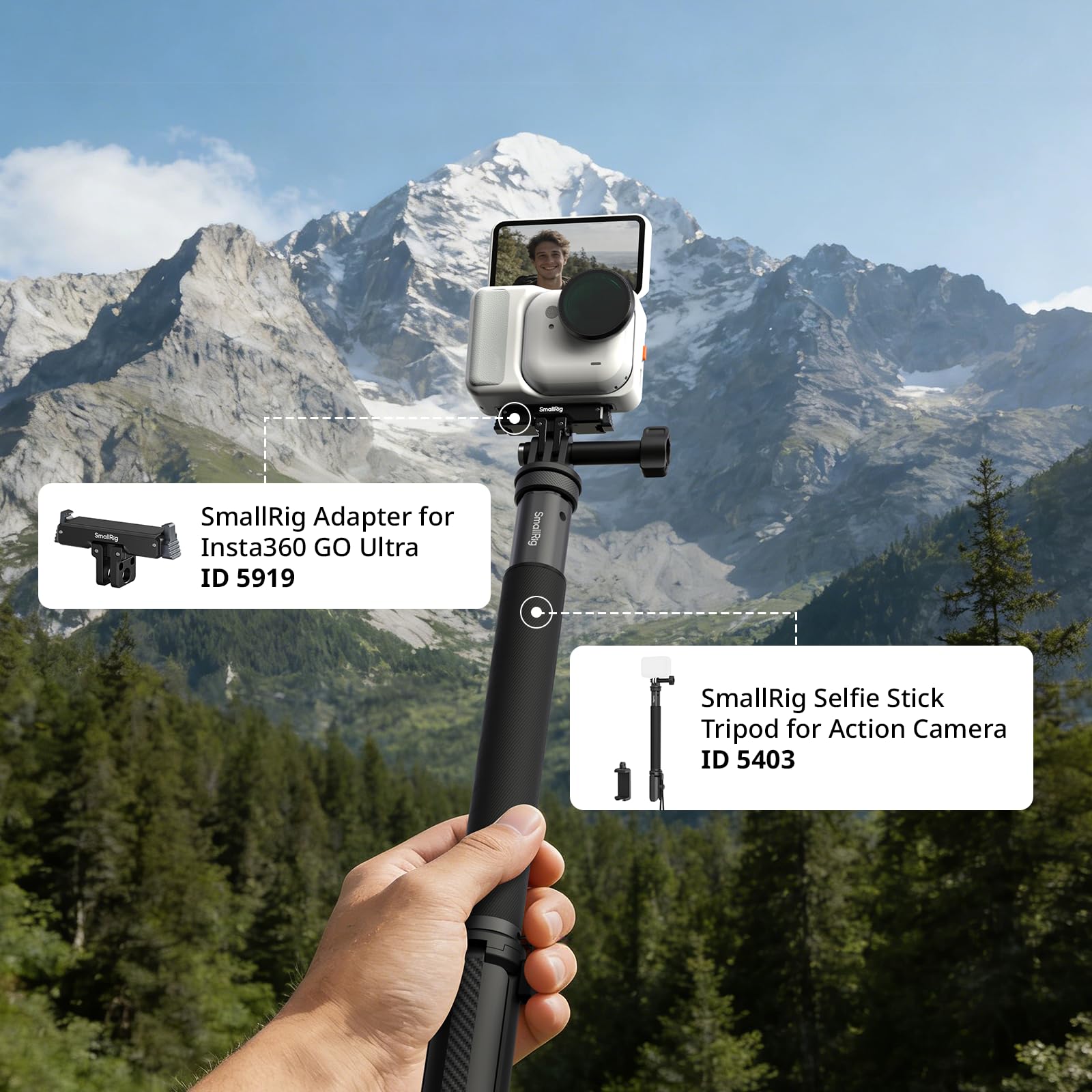 SMALLRIG GO Ultra Filter Kit for Insta360 GO Ultra, Snap-on Design, Includes ND8 Filter, CPL Filter, Silicone Lens Cover, and Cleaning Cloth - 5862