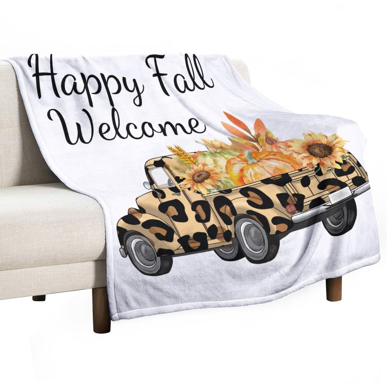 Plaid polaire enfant Happy Fall couverture douillette pour soirées cocooning en famille