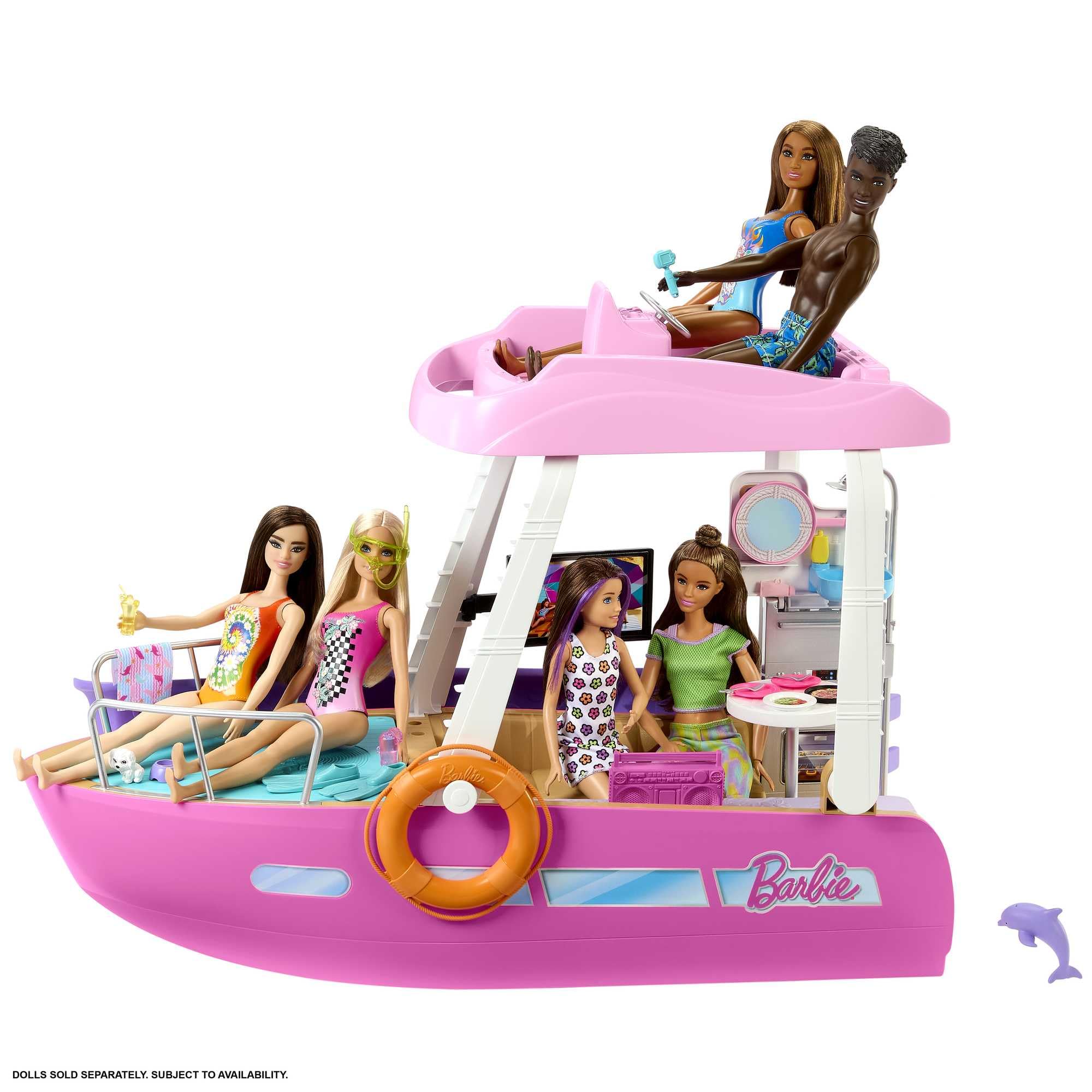 Barbie Dream Boat Barco de Juguete para muñecas con Accesorios, Regalo +3 años (Mattel HJV37)