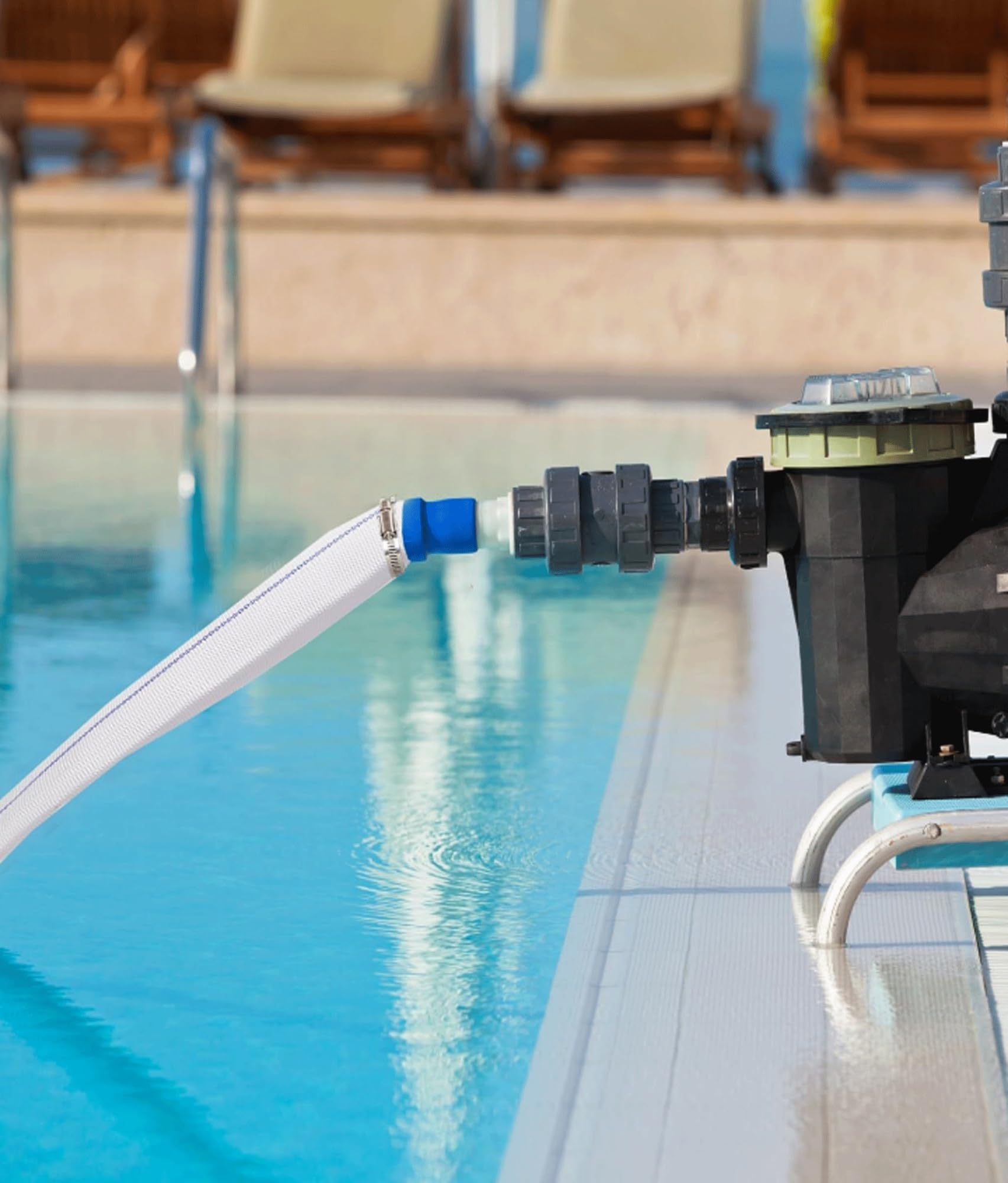 Manguera de Descarga Layflat, Manguera de retrolavado Piscina con Descarga Agua Plana Lay, 10-100 m, 1-3 Pulgadas, Abrazaderas(2.5in,50meter)