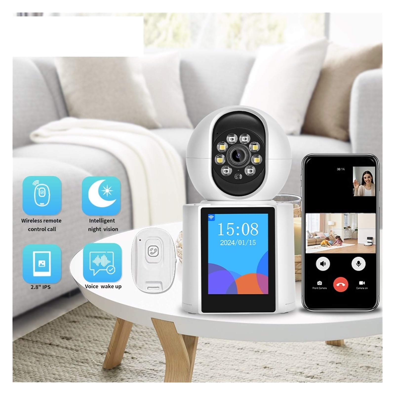 Telecamera di sicurezza for baby monitor PTZ wireless da 3 MP