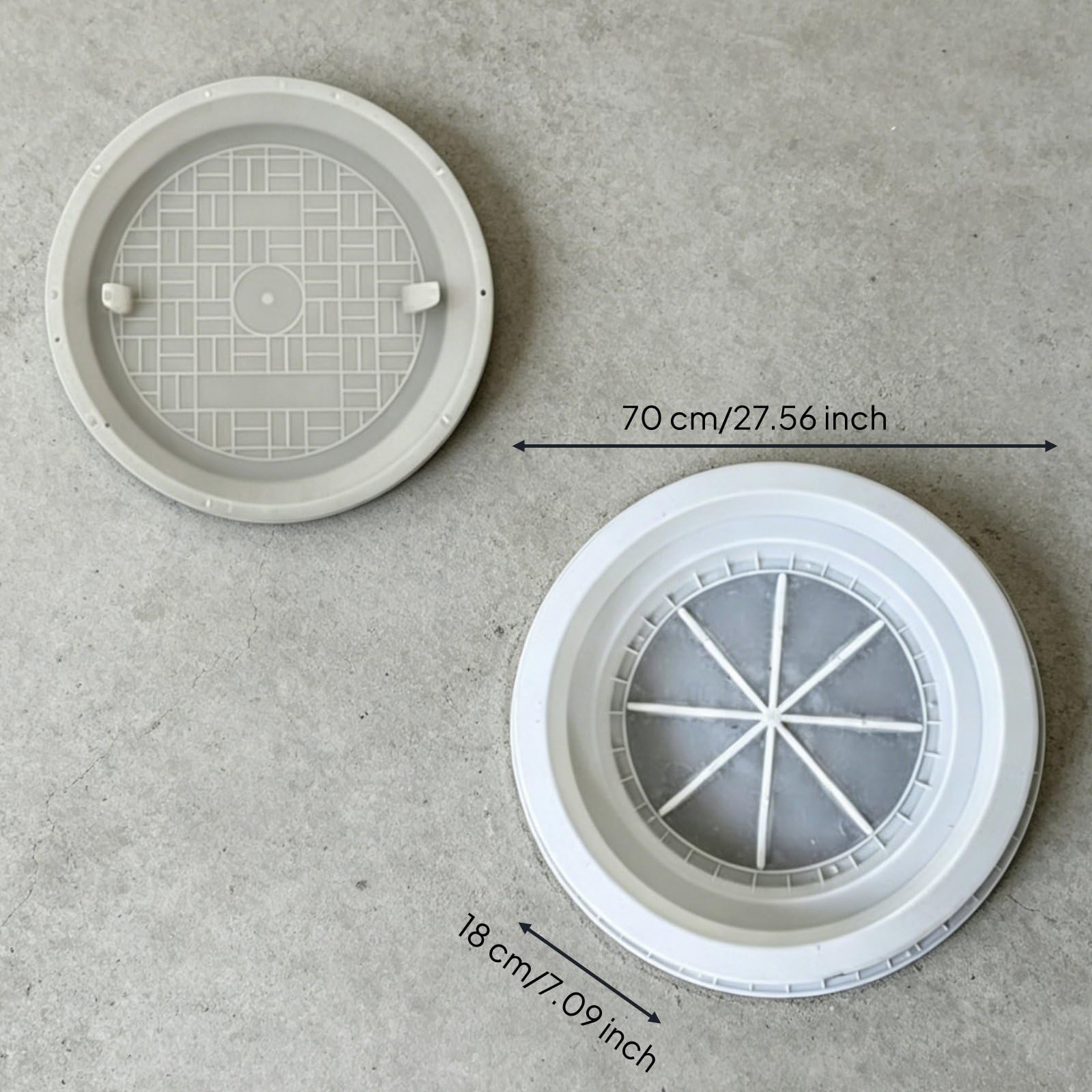 predolo Molde de Alcantarilla de Encofrado Tapa Anillo Molde Circular con Polipropileno Resistente a Temperaturas Extremas Adecuado para Construcción Exterior, 70 Cm X 12 Cm