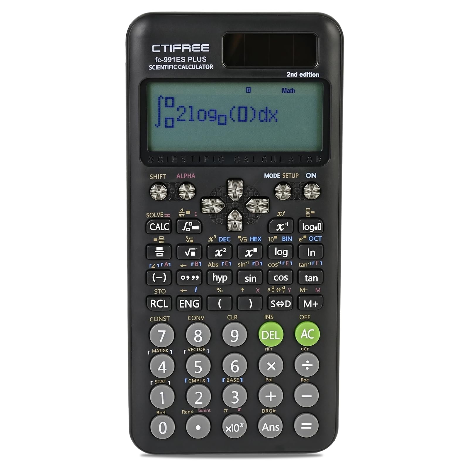 Scientific Calculator with 417 Functions, Maths Calculator for Secondary School and University, 4-Line Textbook Display, Folding Cover, Ideal for GCSE Exams, Black